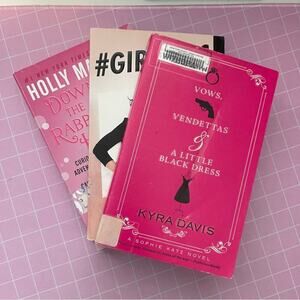 3 Girly Pink Books Decor Bundle